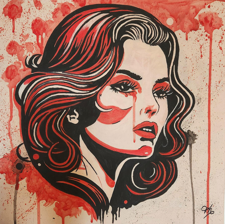 couleur, art, visage coloré, peinture toile, artiste, femme