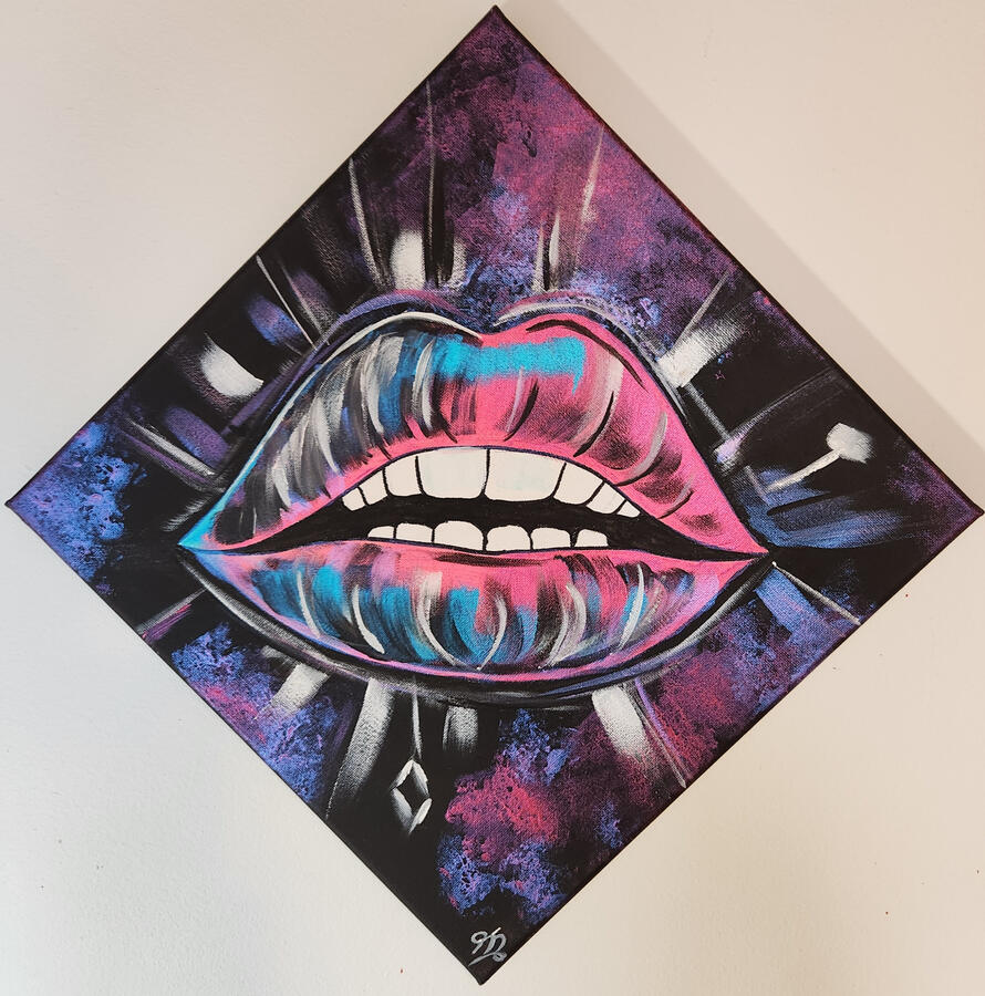 couleur, art, bouche coloré, peinture toile, artiste, femme